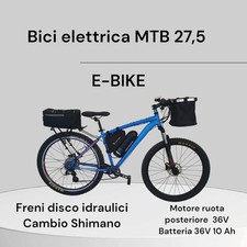 E- bike mtb Bici Elettrica con acceleratore  + portaoggetti estraibile  ant+post