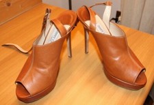 SANDALO PLATEAU DONNA-WOMAN HELL - JIMMY CHOO - BROWN - MARRONE-USED 38 no boxes
