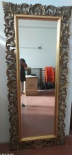   SPECCHIERA    CON CORNICE IN LEGNO  MASSELLO  DORATO  H 200 cm x L. 85  cm