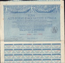 ITALIA : ILVA Hauts Fourneaux et Acieries d'Italie Roma 1918 ACCIAIO