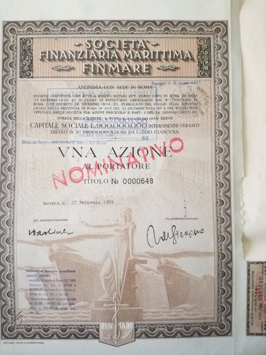 Scripofilia 1937 una - 1937,