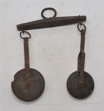 Antico IN Legno Ferro da Stiro Insolito Bilancia Originale Vecchio Mano Crafted