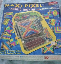 Macchina mosaico vintage Quercetti Maxi Pixel con carte e biglie - giocattolo artistico