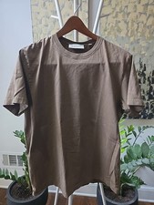 Frame Los Angeles Shirt Mens Sz Medium Brown Short Sleeve Designer Crew Classic