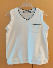 gilet bambino 6 anni, bianco in piquet, maglietta senza maniche ORIGINAL MARINES