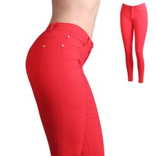 Jeans Skinny Da Donna Alta Vita Push Up Slim Fit Stretch Glitter Base Tubo