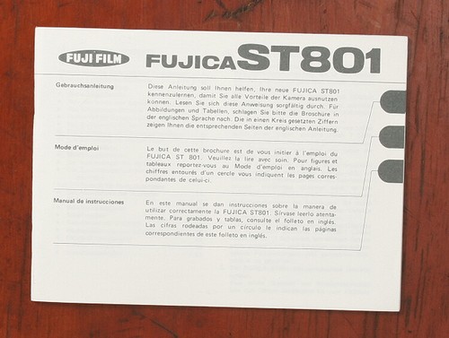 Fujica st801 istruzioni - st801,