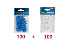 SET 200 BOTTONI BOTTONCINI PER FISSAGGIO TARGA PORTATARGA BLU BIANCHI PER AUTO