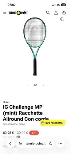 Racchetta tennis head - innegra,