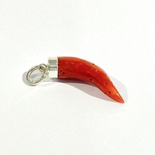 ciondolo corno vintage italiano mare mediterraneo corallo naturale fatto a mano