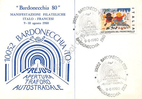 1980 cartoncino celebrazioni - -,