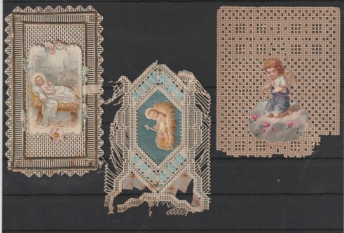 Tre santini epoca in pizzo - tre, d'epoca
