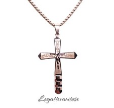 Collana uomo con croce incisa