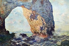 Le scogliere rocciose di tretat (uomo La Porte) [1] Stampa poster Claude Monet