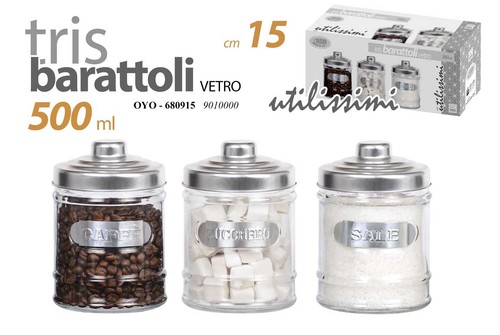 Tris barattoli 15 cm - tris,