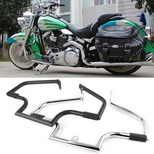 Protezione barra antiurto motore nera adatta 00-17 Harley Davidson Softail Heritage Classic