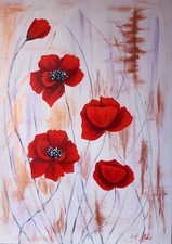 Fiore di papavero dipinto