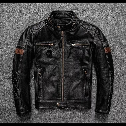 Giacca pelle uomo moto - , vera