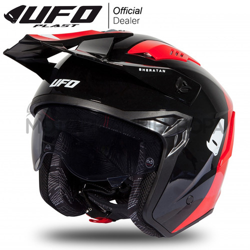 Casco jet ufo sheratan rosso - casco,