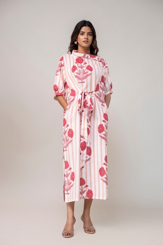 Maxi abito donna cotone - , righe