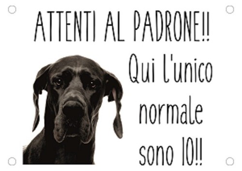 Targa cartello attenti cane - cartello, al
