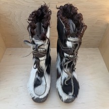 Stivali invernali pelliccia vintage Diadora Neve made in Italy donna 43 marrone bianco anni 70 80