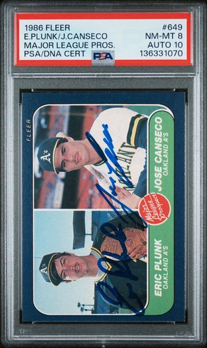 1986 fleer jose canseco eric - fleer,