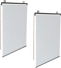 - Set Di 2 Tende Avvolgibili L.124 X H. 225 CM per Pergolato Bianco