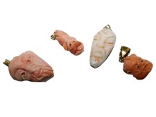 Ciondolo con Oro 18Kt giallo per Uomo in CoRallo pietra Pendente Charm Occasione