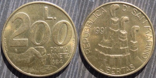 San marino 200 lire 1991 - 200,