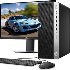 HP G4 MT Gaming PC Intel i5-8500 64GB 2TB SSD HDD Nuovo 24" LED NVIDIA GTX Win 11