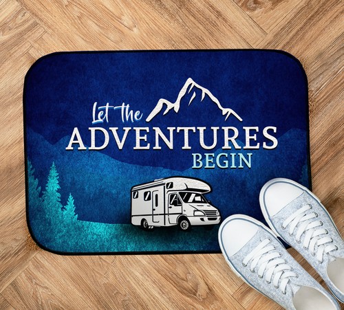 Camper van door mat navy - van,