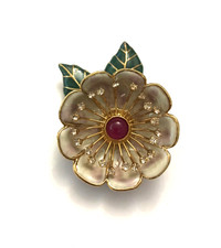 Grande broche Fleur émaillée