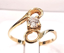 ANELLO in ORO giallo 18kt 750/°° NUOVO con Zircone centrale Gold Ring Valenza Po