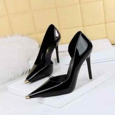 Decolte Scarpe Donna 10.5 cm Nero Oro Lucido Eleganti Pelle Sintetica 77036