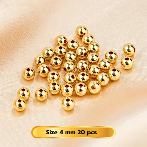 20pz perline 4mm 14k - perline,