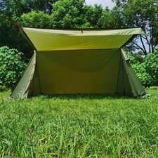 Tenda Piramide Campeggio Invernale Impermeabile Leggera con Gonna Neve e Telaio