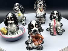 SET 5 FIGURINE CANE GOEBEL BUTCH COCKER SPANIEL - 1957/'58 di Albert Staehle