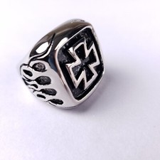 Anello Uomo Biker Croce Ferro