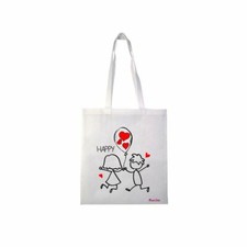borsa spesa 36x40 scritta happy regalo festa innamorati amore cuore uomo donna