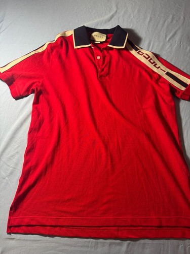 Polo gucci rossa con tessitura - gucci,
