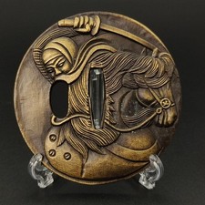 Spada giapponese Tsuba guardia katana ornamenti lega antica articolo...