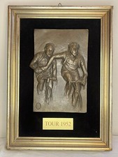 COPPI BARTALI TOUR 1952 SCULTURA PLACCA BASSORILIEVO FIRMATA MBP CICLISMO EPOCA
