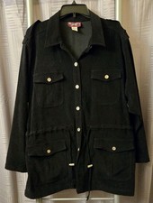 Giacca donna nera Denim & Co taglia 1X ecopelle scamosciata