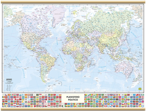 Carta geografica murale mondo - geografica, "mondo