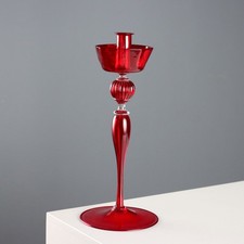 Candeliere Vintage Vetro Rosso di Murano Design Italia Anni '50 Originale