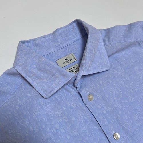 Camicia uomo etro blu lyocell - camicia,