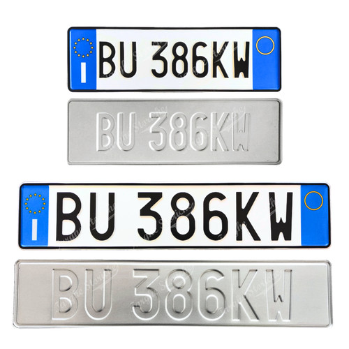 Targa auto coppia - anteriore, e