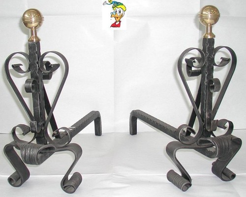 Coppia alari ferro battuto - alari,