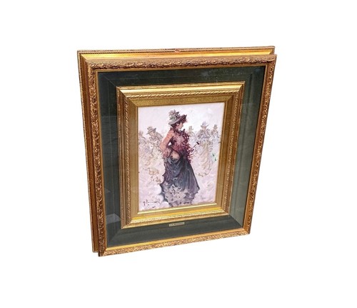Quadro olio tela vintage - olio,